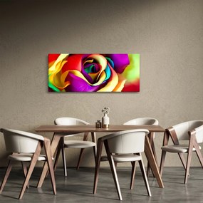 Tablou - Trandafir colorat (120x50 cm)