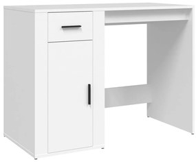 Birou, alb, 100x49x75 cm, lemn prelucrat