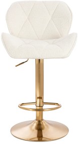 HR111W Scaun Crem Boucle cu Bază Aurie