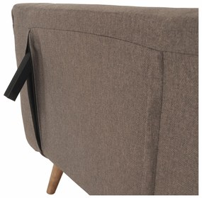 Fotoliu pliabil, gri-maro TAUPE / stejar, FARIDO