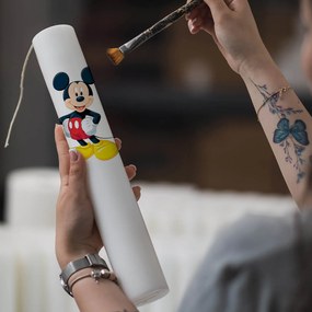 Lumanare Botez Mickey cu rosu 7 cm, 50 cm