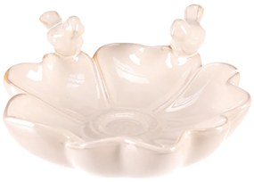 Adăpătoare pentru păsări Floare, albă, 25 x 26 x11 cm