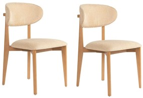 Set de scaune de sufragerie Lionte Beige și LightOak, 2 bucăți