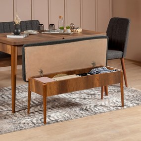 Masă de sufragerie extensibilă cu 2 scaune și bancă Vlasta (nuc + antracit). 1072187