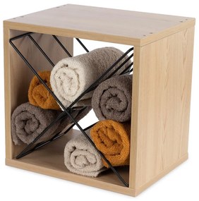 Raft pentru sticle de vin în culoare naturală cu aspect de lemn de frasin număr de sticle 12 36,5x36x29 cm Macon – Compactor