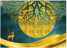 Tablou - Abstract, peisaj auriu (70x50 cm)