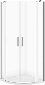 Cabina de dus semirotunda Cersanit Moduo cu 2 usi pivotante 90x90 crom