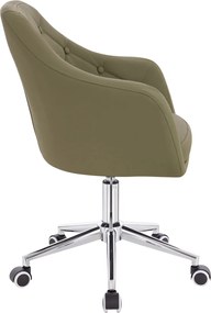 HR831K Scaun Khaki Piele Ecologica Premium Soft cu Bază Cromata