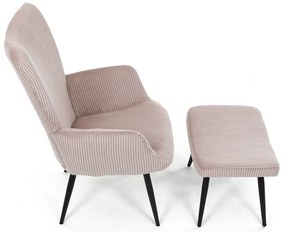 Fotoliu relaxant cu suport pentru picioare L7285PINK6, roz