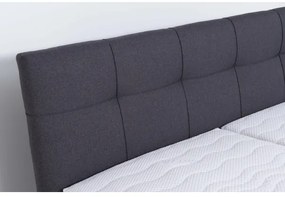 Pat tapițat MARIA, 160 x 200 cm, cu saltea și spațiu de depozitare, gri