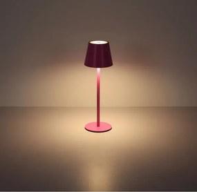 Globo 58488P-LED Lampă de masă VANNIE, reglabilă, cu control tactil, reîncărcabilă, pentru exterior, 3W/5V IP54 1800mAh roz