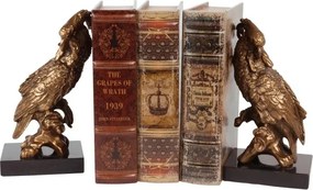 Statuetă decorativă din polirășină, aurie, papagal pe creangă, pe soclu negru, opritor pentru cărți, 28 x 15 x 12 cm, „Arara”