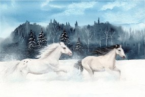 Tablou cu caii pictați (90x60 cm)