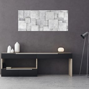 Tablou - Abstracție cu faianță de beton (120x50 cm)