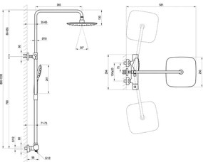 Ravak X070141 - Set de duș FREE cu baterie termostatică, crom lucios