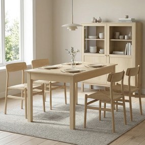 HOMCOM Masă de sufragerie design modern bicolor cu blat mare pentru 4-6 persoane în lemn dim. 119L x 70l x 75H cm | Aosom Romania