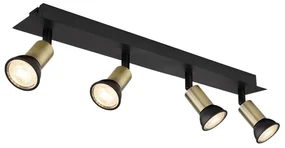 Plafoniera 4L design modern Drew negru, auriu