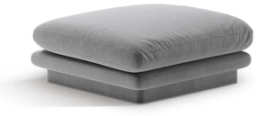 Taburet gri deschis cu tapițerie din catifea Torino – Micadoni