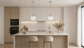 Brilagi - Lustră suspendată cu cablu STELLA 1xE27/60W/230V Ø 15 cm bej/auriu