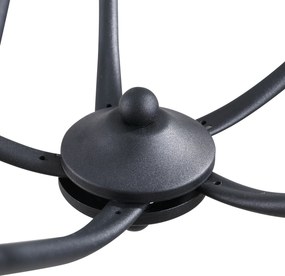 HOMCOM Lustră Suspendată Design Împletit, Candelabru Oțel cu 5 Brațe, Iluminat Elegant Sufragerie 158x45 cm, Negru | Aosom Romania