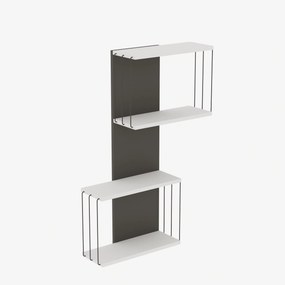 Raft DESTAN, alb/gri, PAL melaminat, 65x19x96 cm