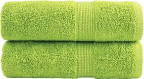 vidaXL Prosoape de baie premium SOLUND, 2 buc., verde măr, 30x30 cm, 600 g/m²