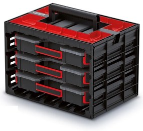 Dulap cu 3 cutii organizatoare 41,5 x 29 x 29 cm, negru