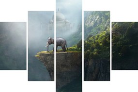 Tablou - Elefant în vârful Taj Mahalului (150x105 cm)