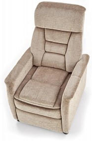 Fotoliu recliner Jordan stofa bej H106 cm