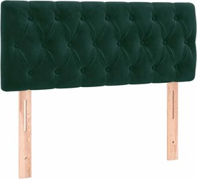 vidaXL Tăblie de pat, verde închis, 100x7x78/88 cm, catifea