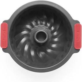 Forma de copt chec Lekue 1009476, Ø26,5 cm, Acoperire ceramica antiaderenta, Otel carbon, +4°C / +240°C, Negru/rosu