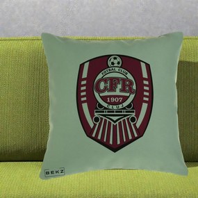 Perna Personalizata CFR Cluj Fotbal Club 1907, 40x40 cm, Verde, Husa Detasabila, Perna Inclusa, BEKZ®
