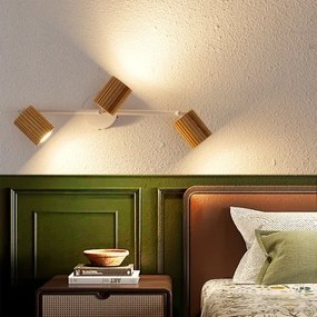 Brilagi - Plafonieră cu 3 spoturi MODERN WOOD, 3x GU10/8W/230V, lemn de cauciuc/alb