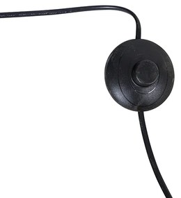 Lampă cu arc din alamă cu abajur din stofă albă 50 cm - XXL