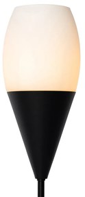 Lampa de masa moderna neagra cu sticla opal - Drop