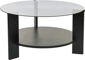 Masuta cafea CLARA, negru/fumuriu, PAL/sticla, 75x75x40 cm