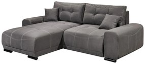Coltar extensibil, Alvi, cu sezlong interschimbabil, 267 x 91 x 185 cm, antracit