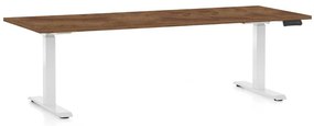 Masă înălțime reglabilă OfficeTech D, 200 x 80 cm, picioare albe, stejar silverjack