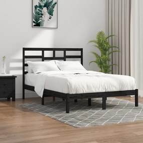 3105809 vidaXL Cadru de pat, negru, 160x200 cm, lemn masiv