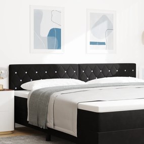 vidaXL Tăblie LED cu lumini cu bandă LED Argyle Negru 100 cm Catifea