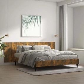 Tablie pat de perete, stejar afumat 240x1,5x80 cm lemn compozit 1, Stejar afumat