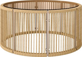 Outsunny Masă laterală din polyrattan, masă de cafea cu blat din sticlă securizată, masă pentru grădină cu cadru din oțel 70 x 70 x 33 cm Maro | Aosom Romania