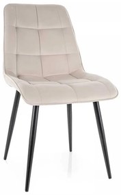 Scaun de bucătărie Chic Velvet, crem / negru