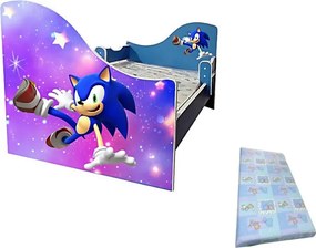 Junior Sonic albastru cu saltea inclusa