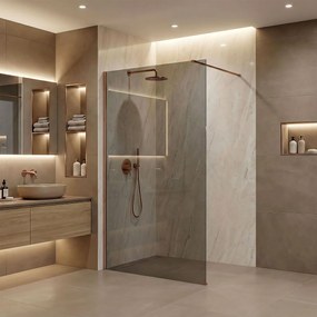 Paravan de dus Rea Flexi Grey / Brush Copper 80