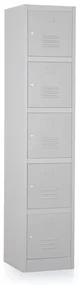 Dulap metalic - 5 cutii, 38 x 45 x 185 cm, broasca cilindrica, gri - ral 7035