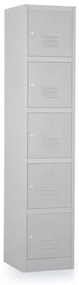 Dulap metalic - 5 cutii, 38 x 45 x 185 cm, broasca cilindrica, gri - ral 7035