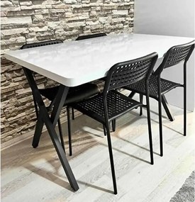 Masa bucatarie texturata, alb, 120x80x75 cm, A0101