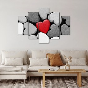 Tablou cu inimioare din lemn (150x105 cm)