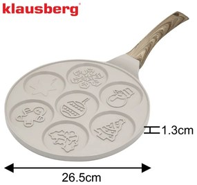 Plită pentru clătite Klausberg KB 7970, 26,5 cm, 7 compartimente, Acoperire antiaderentă, Inducție, Bej